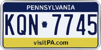 PA license plate KQN7745