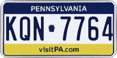 PA license plate KQN7764