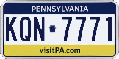PA license plate KQN7771