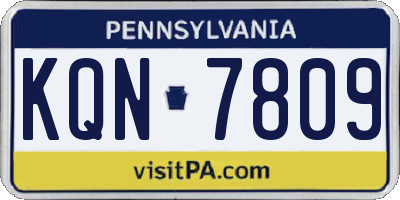 PA license plate KQN7809