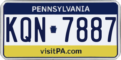 PA license plate KQN7887