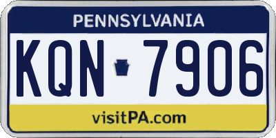 PA license plate KQN7906