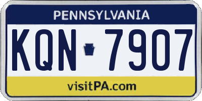 PA license plate KQN7907