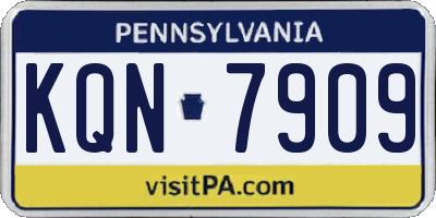 PA license plate KQN7909