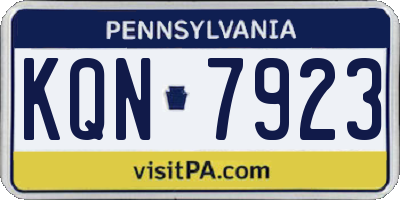 PA license plate KQN7923