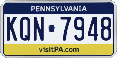 PA license plate KQN7948