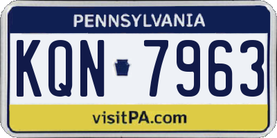 PA license plate KQN7963