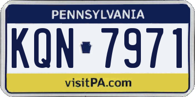PA license plate KQN7971