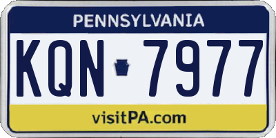 PA license plate KQN7977