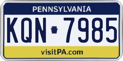 PA license plate KQN7985