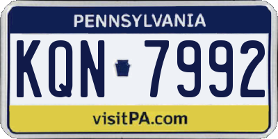 PA license plate KQN7992