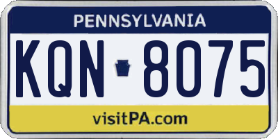 PA license plate KQN8075