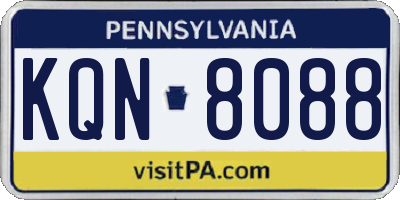 PA license plate KQN8088