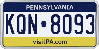 PA license plate KQN8093