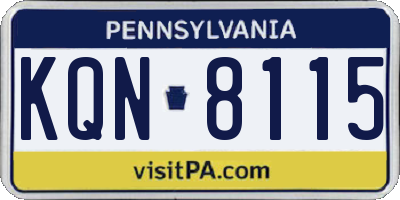 PA license plate KQN8115