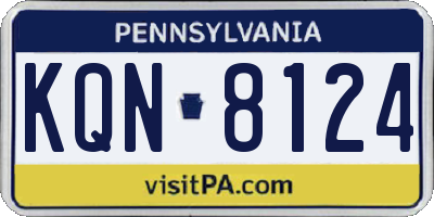 PA license plate KQN8124