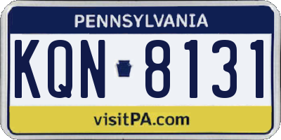 PA license plate KQN8131