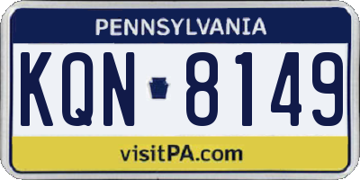 PA license plate KQN8149