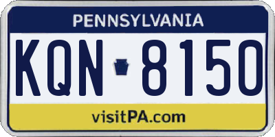 PA license plate KQN8150
