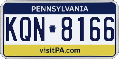 PA license plate KQN8166