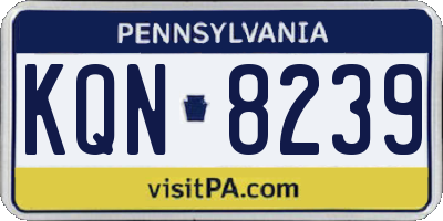 PA license plate KQN8239