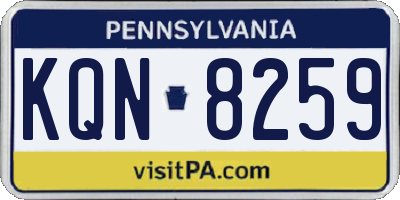 PA license plate KQN8259
