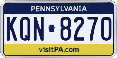 PA license plate KQN8270