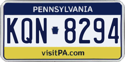 PA license plate KQN8294