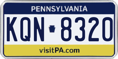 PA license plate KQN8320