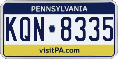 PA license plate KQN8335