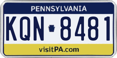 PA license plate KQN8481