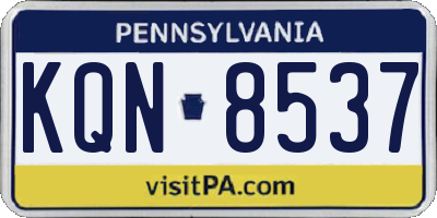 PA license plate KQN8537