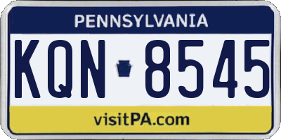 PA license plate KQN8545