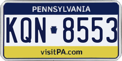 PA license plate KQN8553