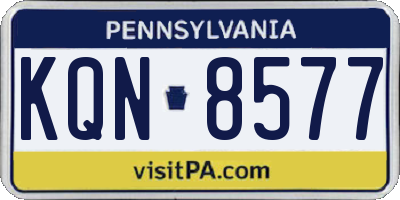 PA license plate KQN8577