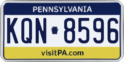 PA license plate KQN8596