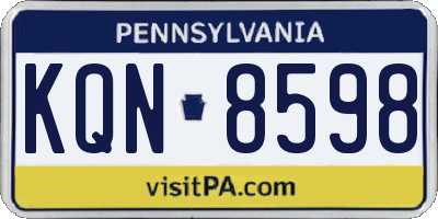 PA license plate KQN8598