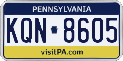 PA license plate KQN8605