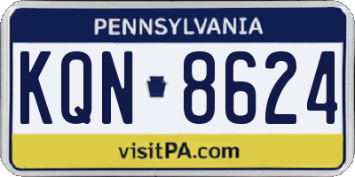 PA license plate KQN8624