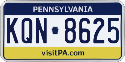 PA license plate KQN8625