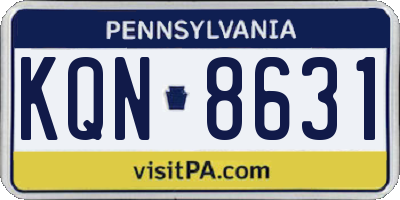 PA license plate KQN8631