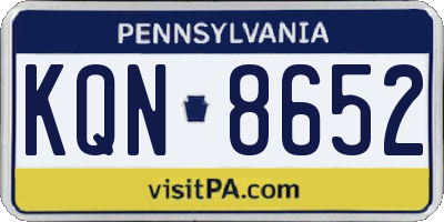 PA license plate KQN8652