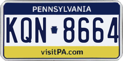 PA license plate KQN8664