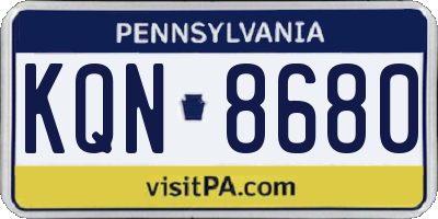 PA license plate KQN8680