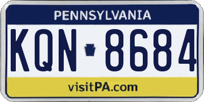 PA license plate KQN8684