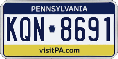 PA license plate KQN8691