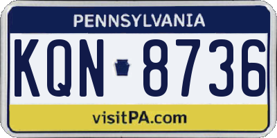 PA license plate KQN8736