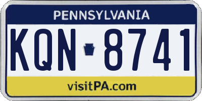 PA license plate KQN8741