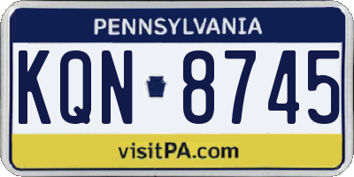 PA license plate KQN8745