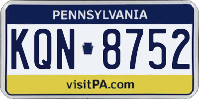 PA license plate KQN8752